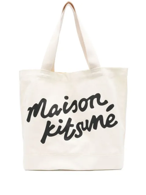 Maison Kitsuné tote con logo estampado