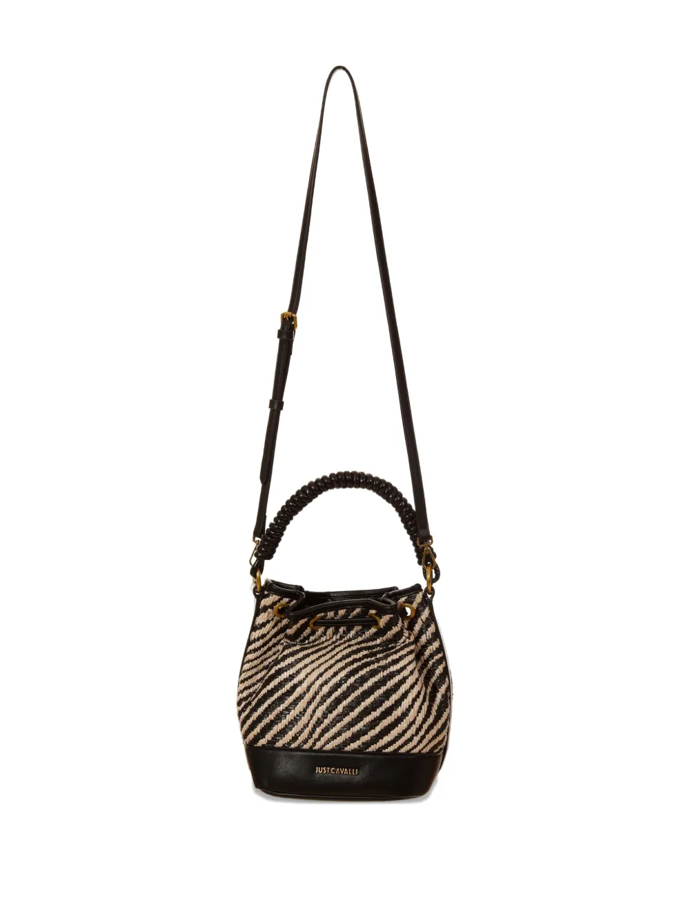 Just Cavalli Bucket-tas met logopatch Zwart