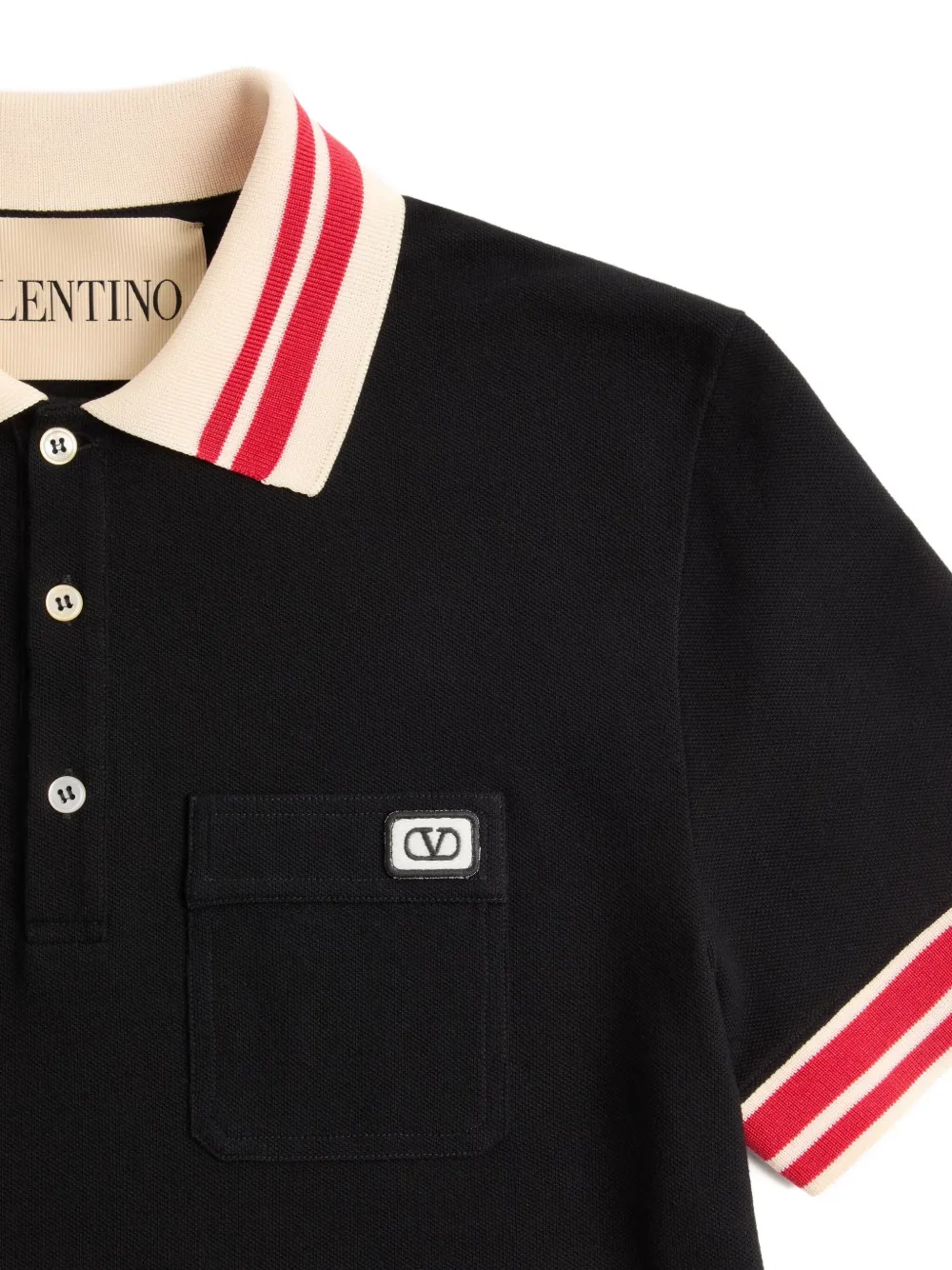 Valentino Garavani VLogo Signature poloshirt met patch Zwart