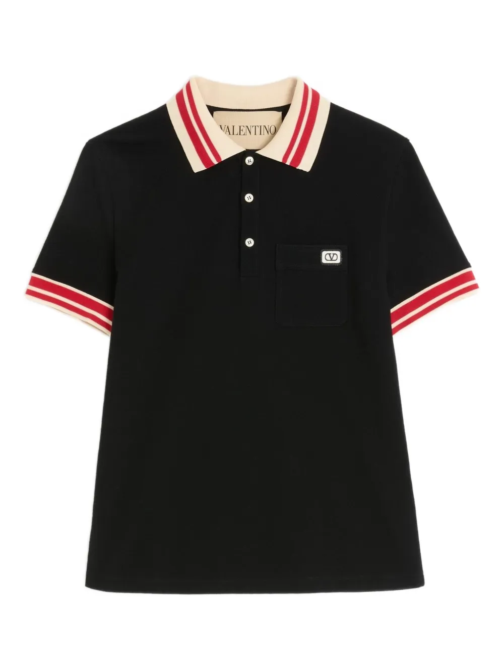 Valentino Garavani VLogo Signature poloshirt met patch Zwart