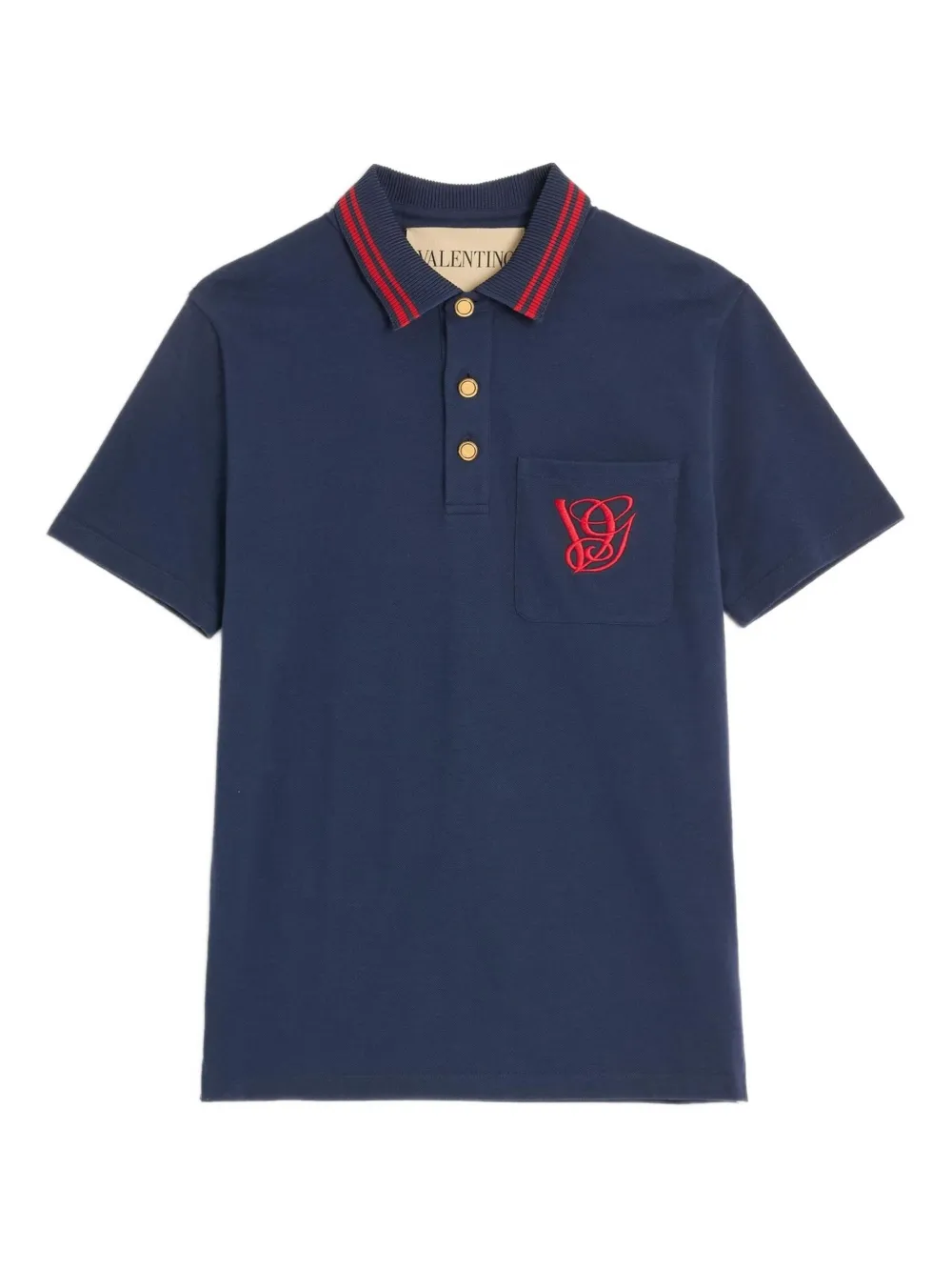 Valentino Garavani Piqué poloshirt Blauw