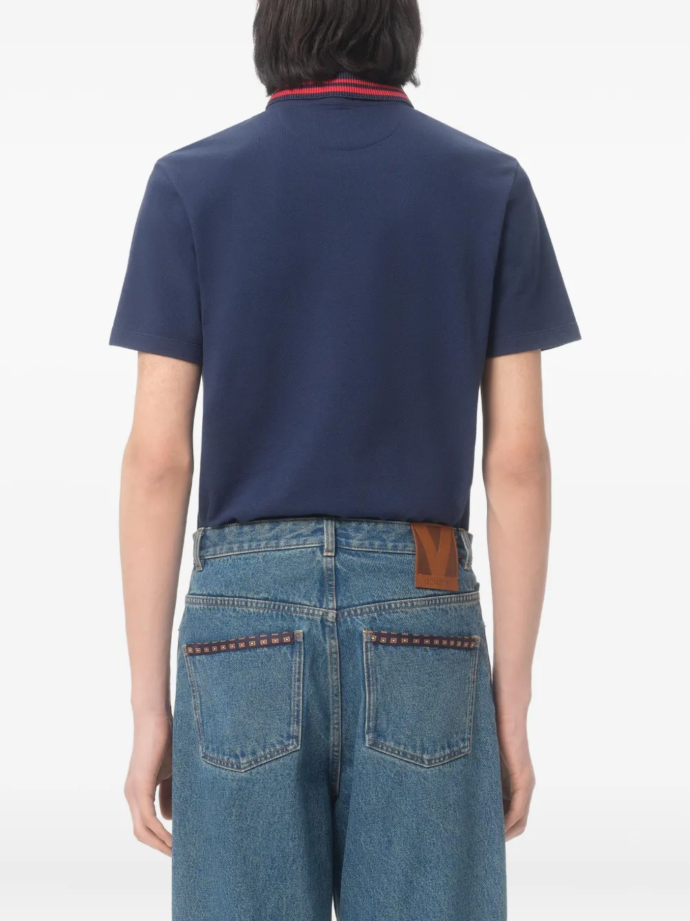 Valentino Garavani Piqué poloshirt Blauw