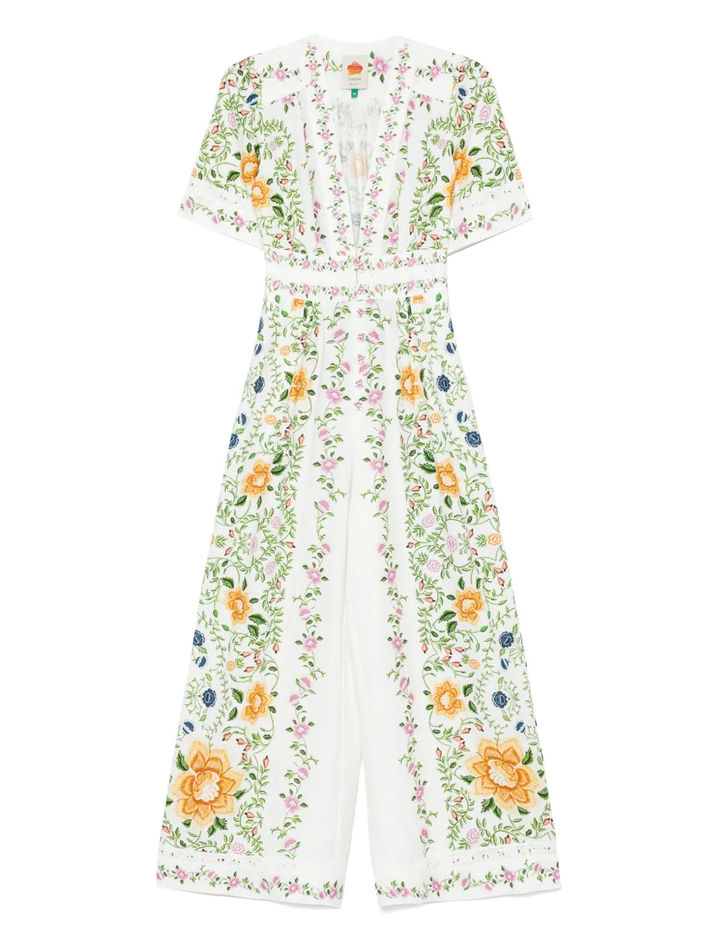 FARM Rio Folk Floral ジャンプスーツ - ホワイト FARM Rio Folk Floral ジャンプスーツ - ホワイト
