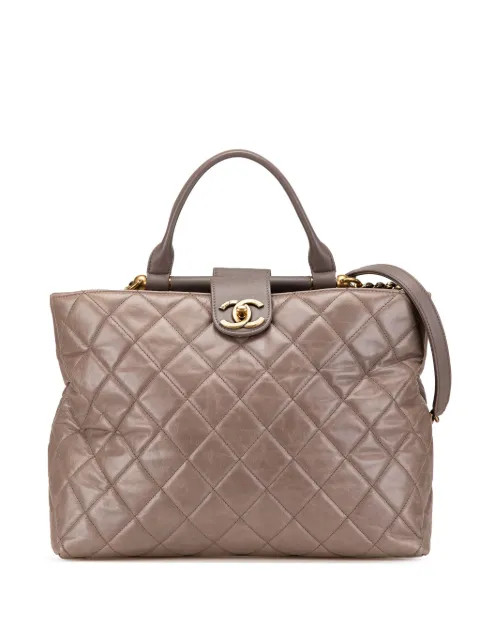 CHANEL Pre-Owned 2016-2017 Quilted Glazed Calfskin Gold Bar Tote satchel 6BHXPTTW9V7WQ1F3 - 0