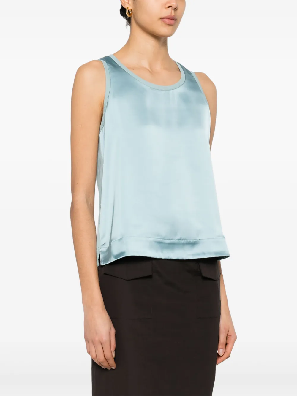 Herno Satijnen top Blauw
