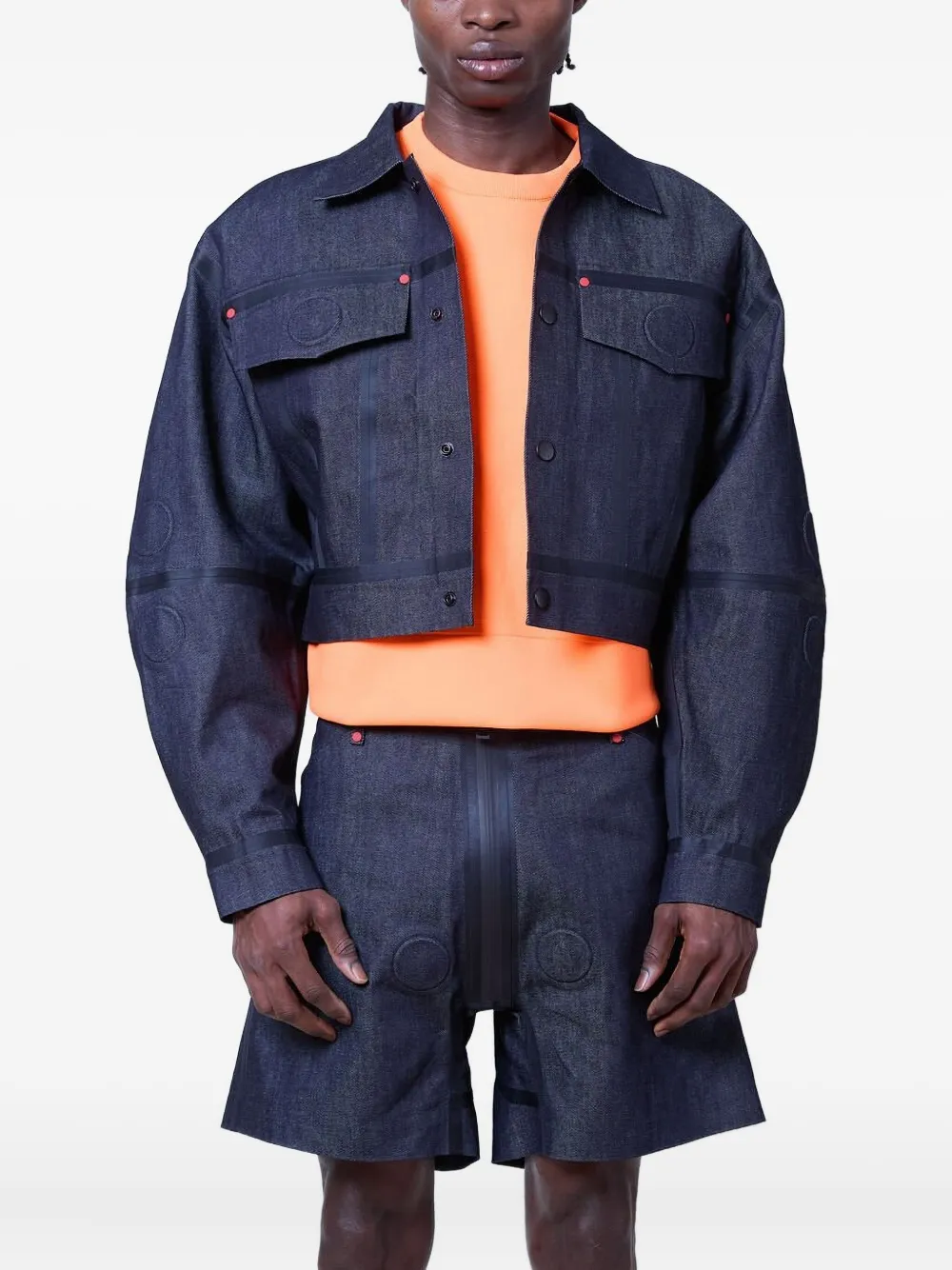 Walter Van Beirendonck Embossed Denim Jacket In Blue