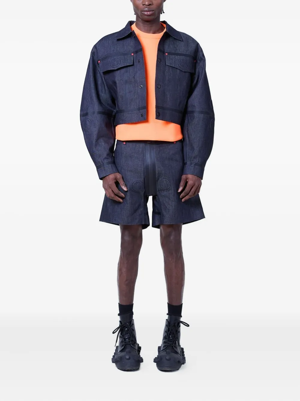Walter Van Beirendonck Embossed Denim Jacket In Blue