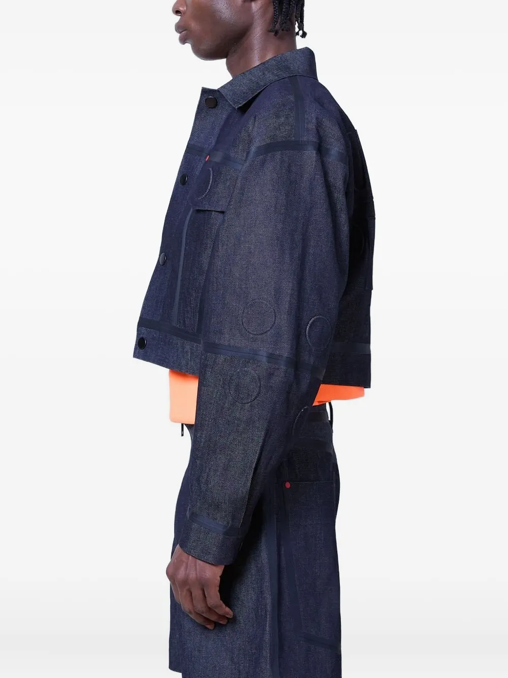 Walter Van Beirendonck Embossed Denim Jacket In Blue