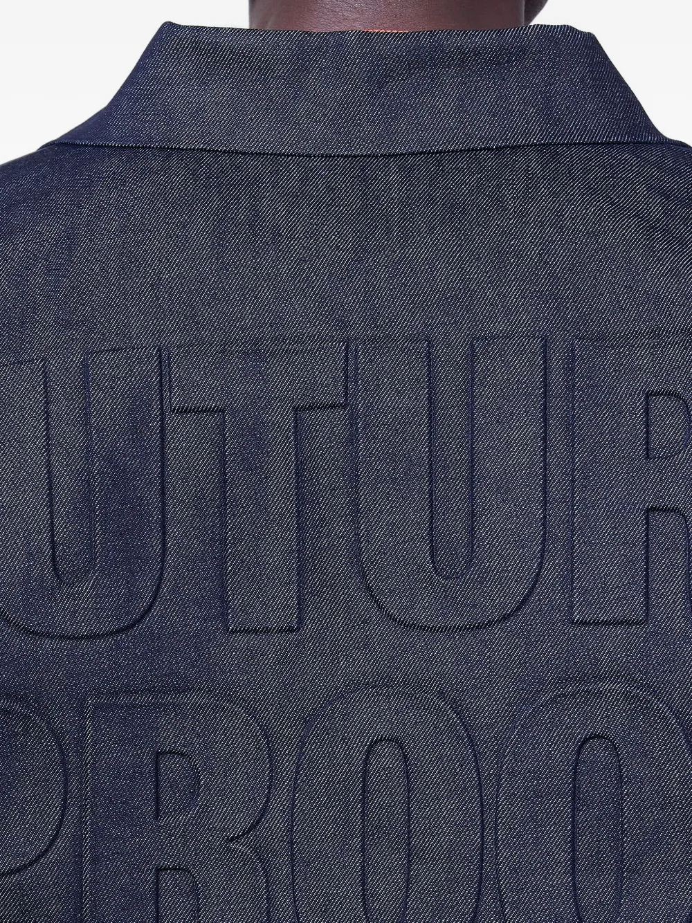 Walter Van Beirendonck Embossed Denim Jacket In Blue