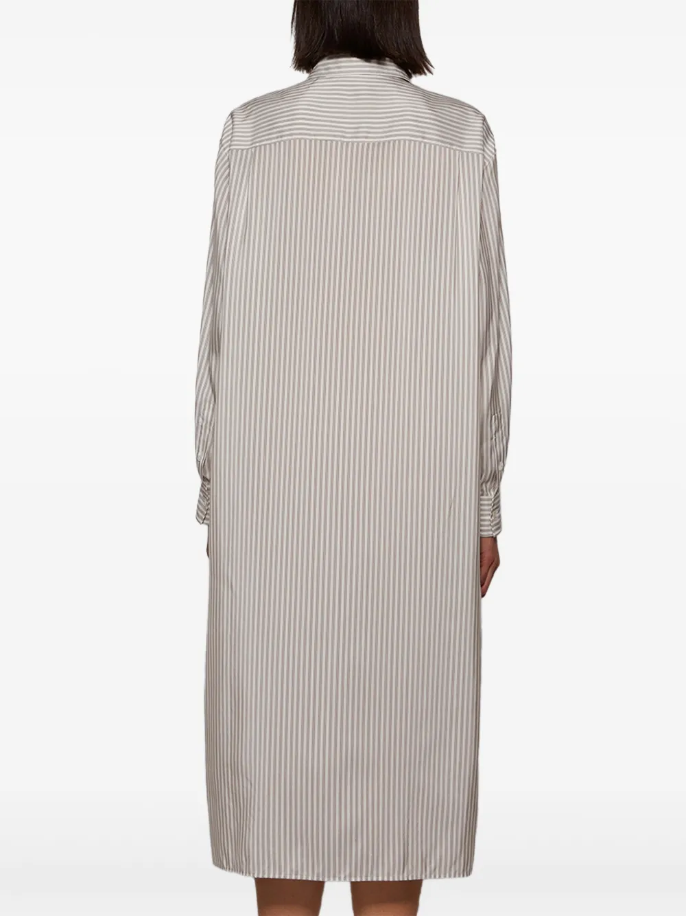 The Row Striped Shirt Dress In Gray