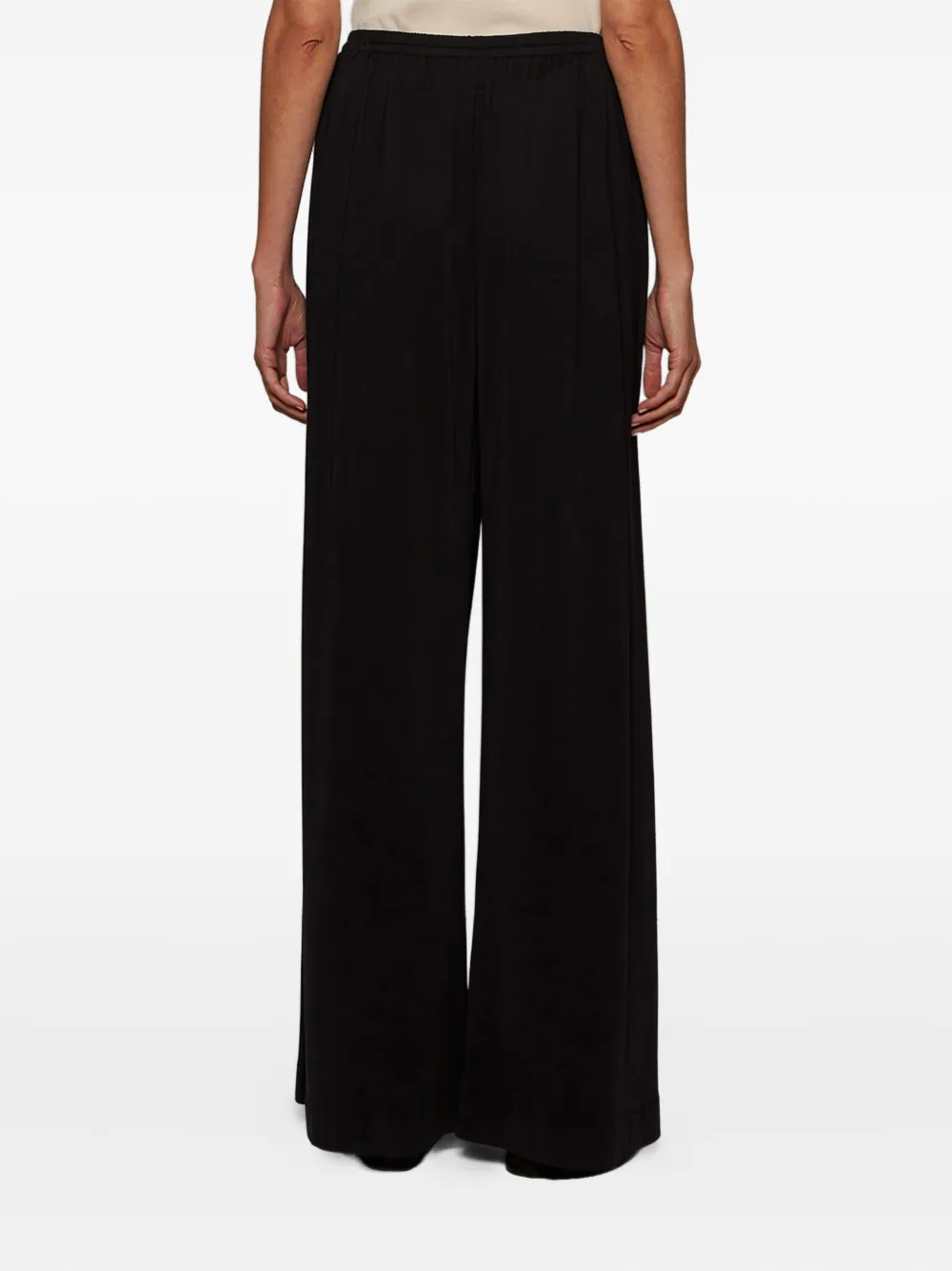 The Row Bellana Elastic-waist Straight-leg Trousers In Black
