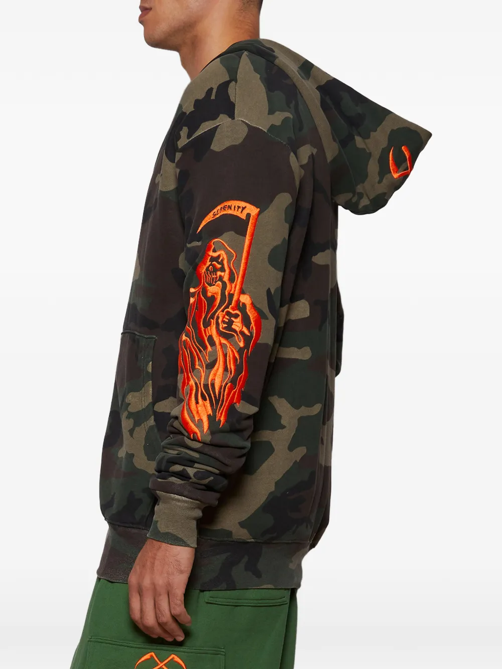 Camouflage-Print Zip-Up Hoodie