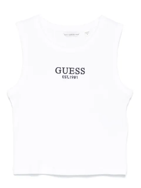 guess kids logo-embroidered tank top