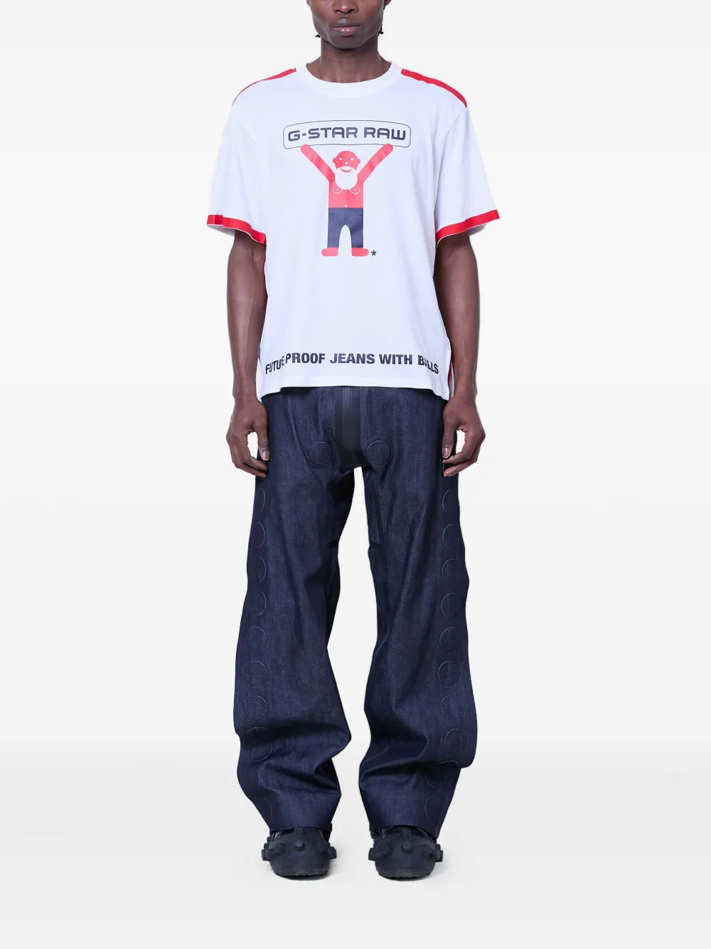 Walter Van Beirendonck embossed-detail jeans | Wide-Leg Jeans | Image 2