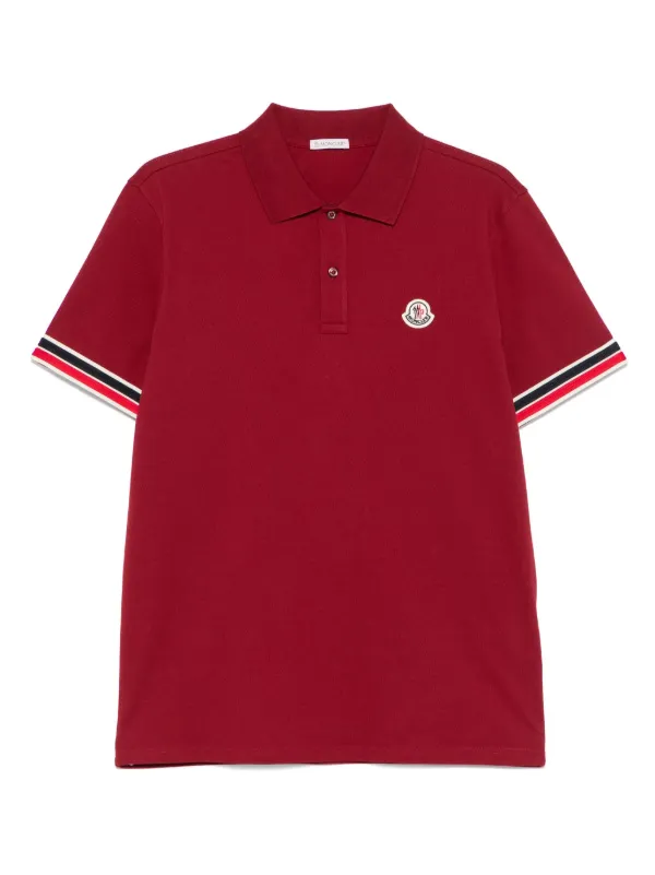 トップス MONCLER shoulder patch polo t-shirt Moncler logo-patch Polo Shirt | Black | FARFETCH