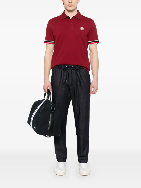 Moncler logo-patch Polo Shirt | Red | FARFETCH