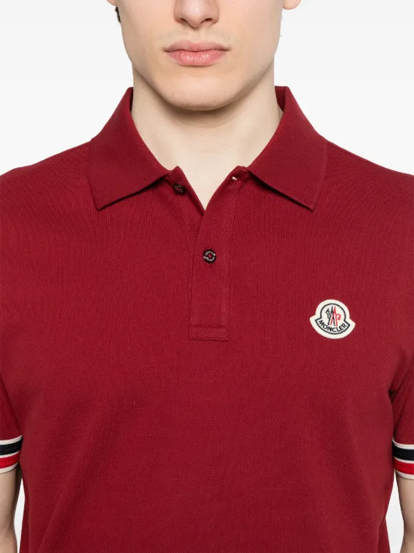 Moncler logo-patch Polo Shirt | Red | FARFETCH