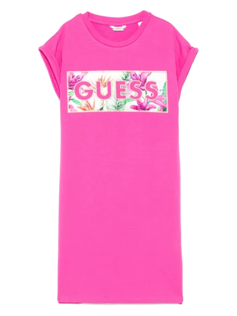 guess kids logo-embroidered dress