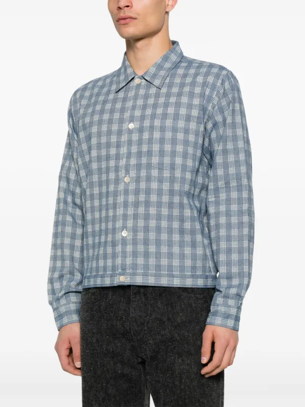 Taiga Takahashi シャツ TAIGA TAKAHASHI Checked Shirt Jacket | Blue | FARFETCH
