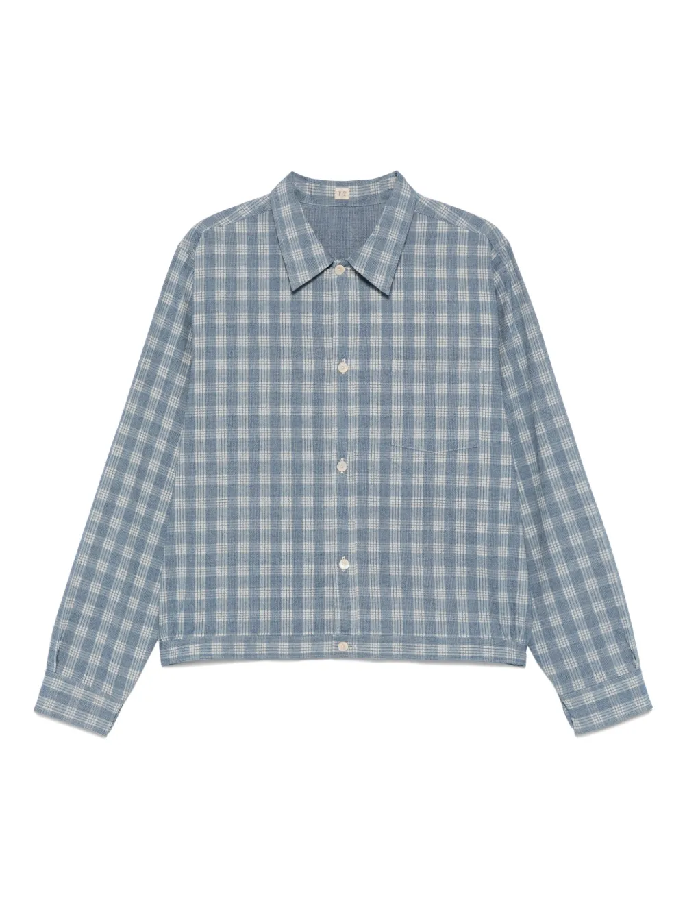 Shop Taiga Takahashi Checked Shirt Jacket In Blau
