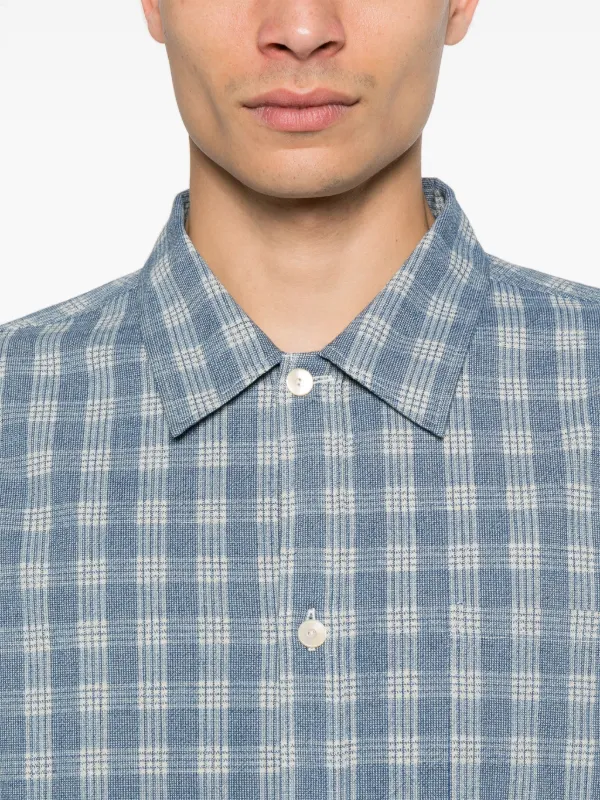 Taiga Takahashi シャツ TAIGA TAKAHASHI Checked Shirt Jacket | Blue | FARFETCH