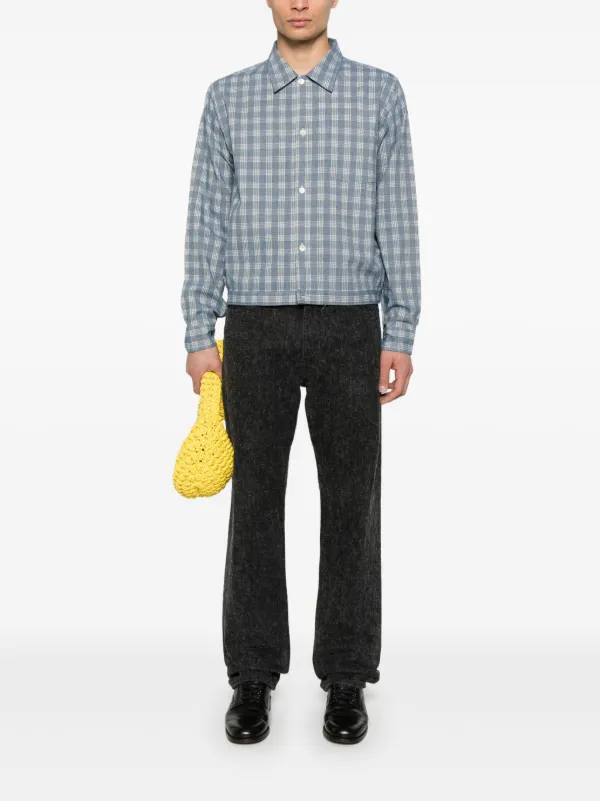 TAIGA TAKAHASHI Checked Shirt Jacket | Blue | FARFETCH