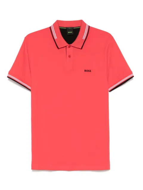 BOSS stripe-trim polo shirt