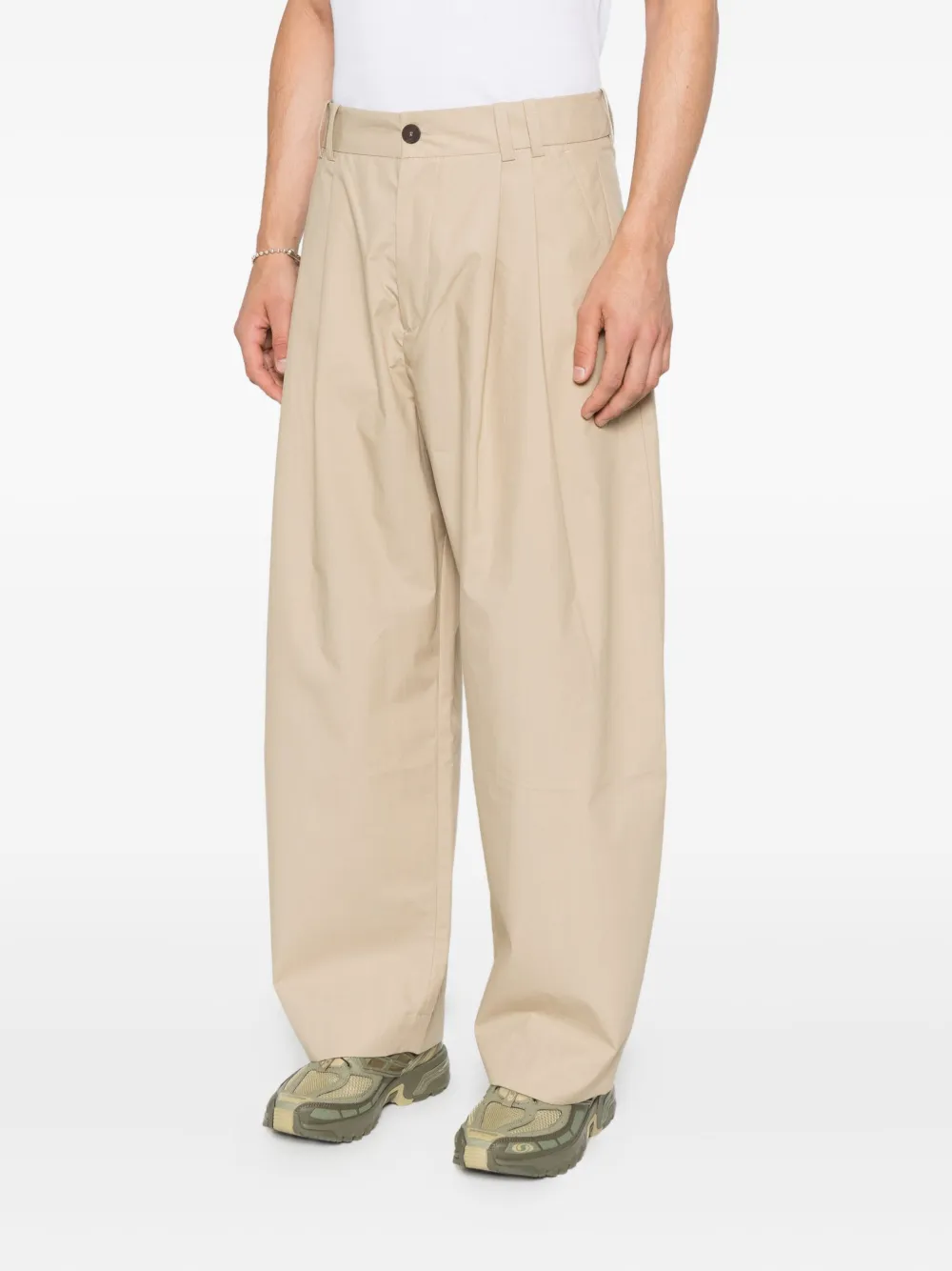 Studio Nicholson Broek met geplooid detail Beige