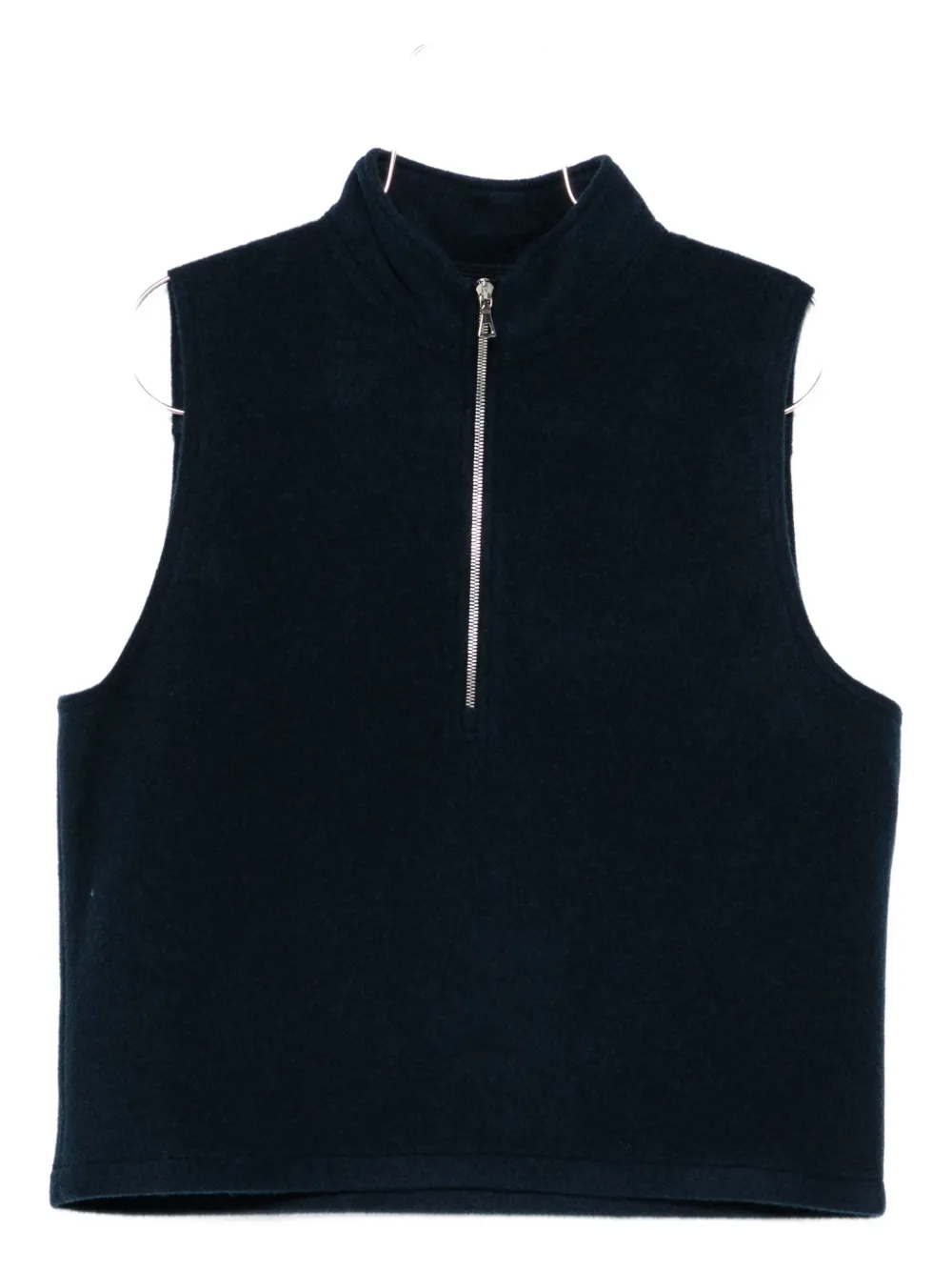 virgin wool zip-up gilet
