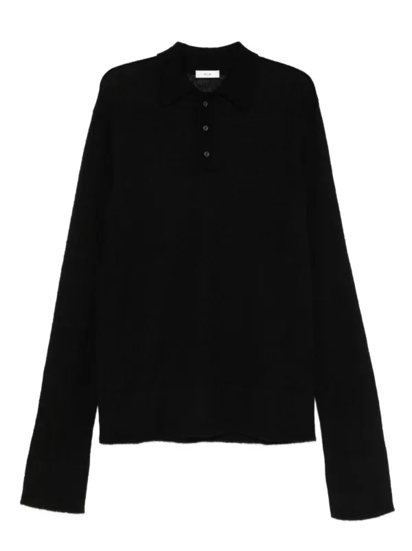 Rier Button Fastening Polo Shirt in Black