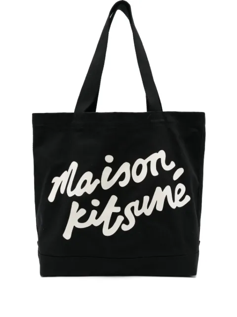 Maison Kitsuné logo-print tote bag