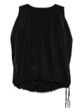 Another Tomorrow drawstring top - Black