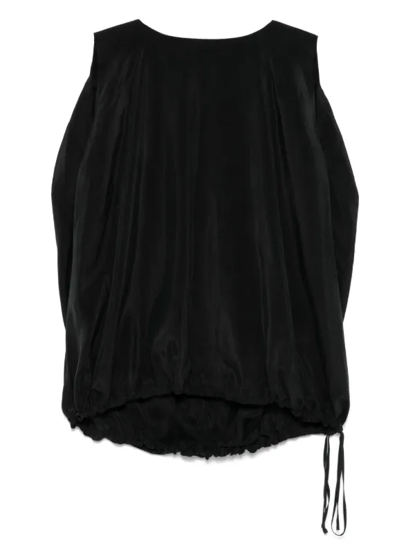 Another Tomorrow Drawstring Top in Black