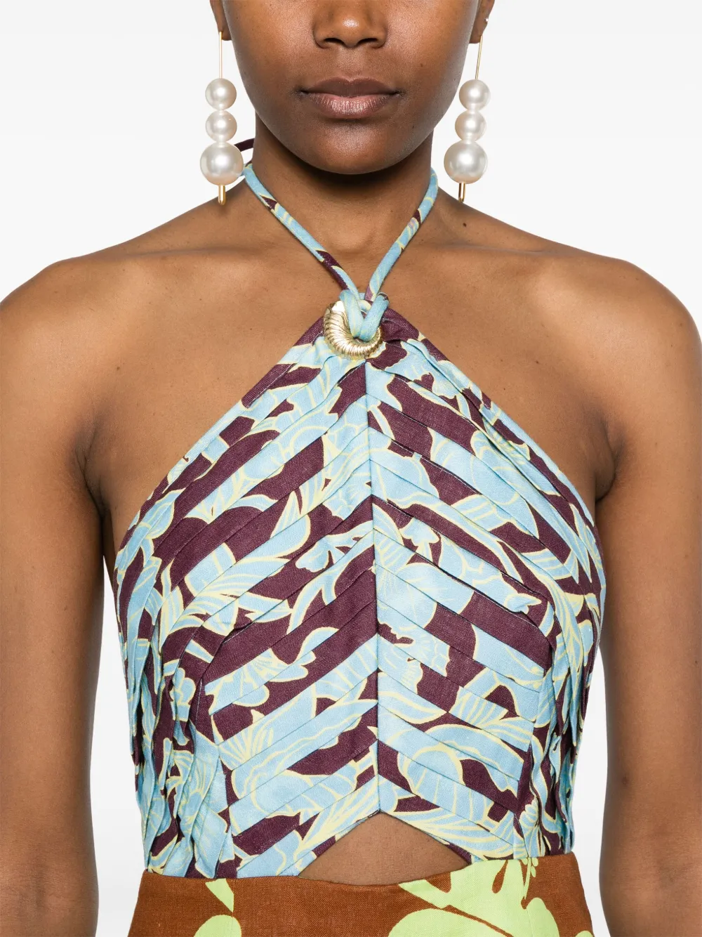 Shop Alemais Poppy Spliced Mini Dress In Blue