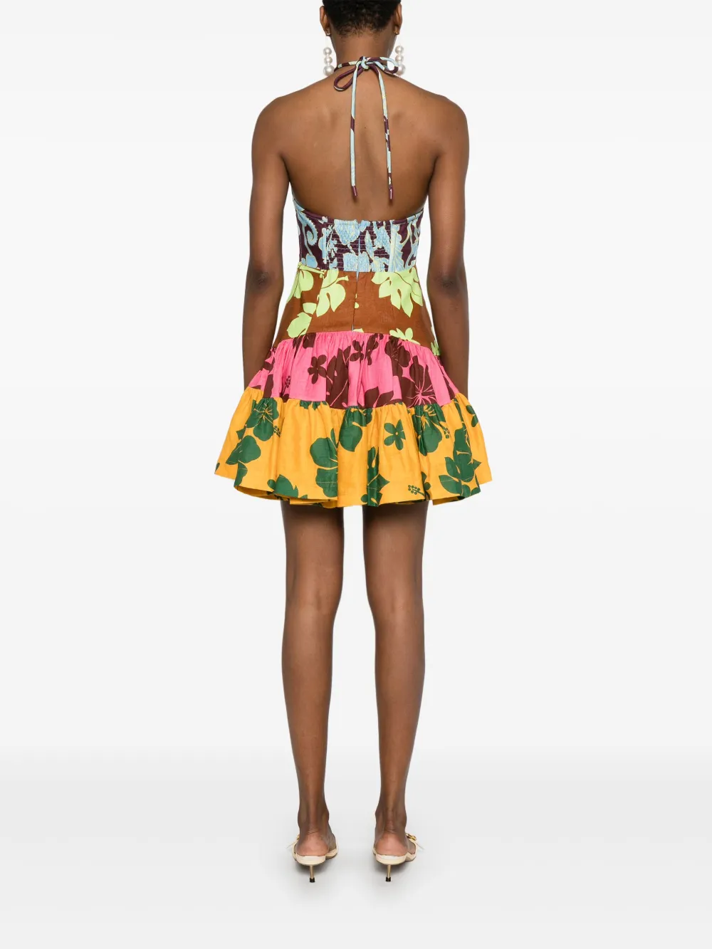 Shop Alemais Poppy Spliced Mini Dress In Blue