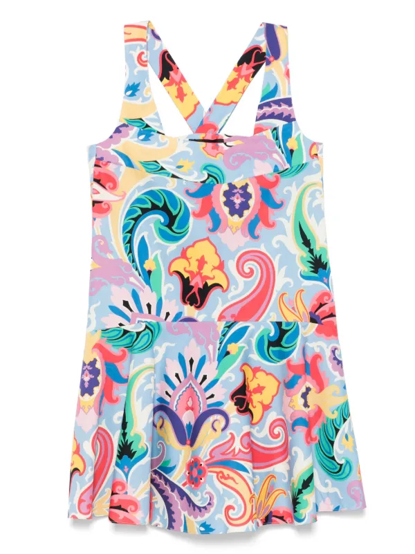 【ETRO】Etro/ Pailsey print minidress ETRO Ruffled paisley-print voile-jacquard mini dress | NET-A