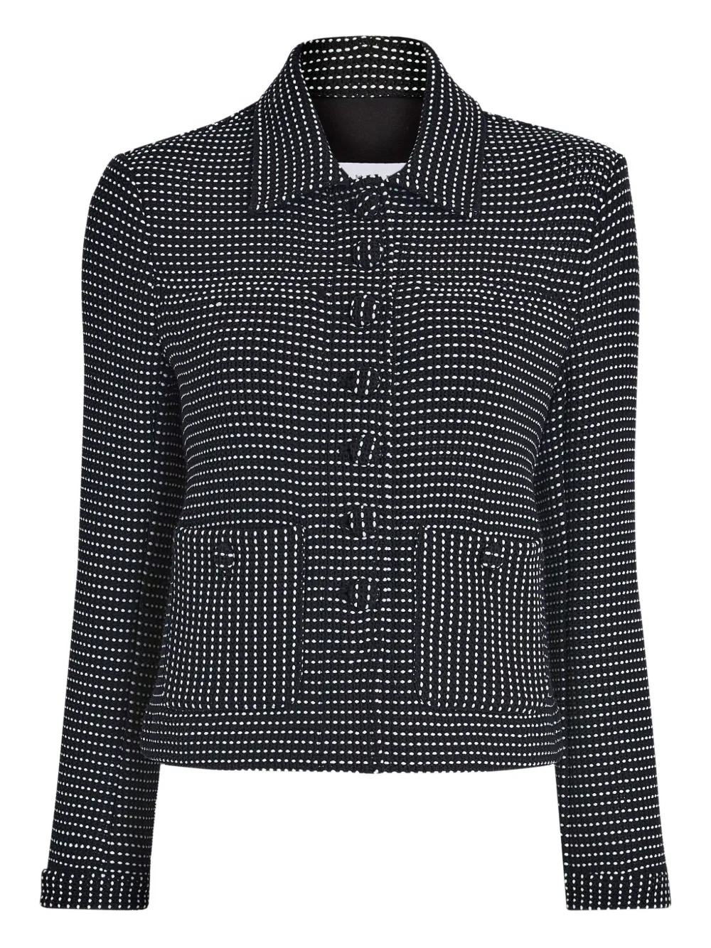 Proenza Schouler White Label dot-pattern pocket jacket Zwart