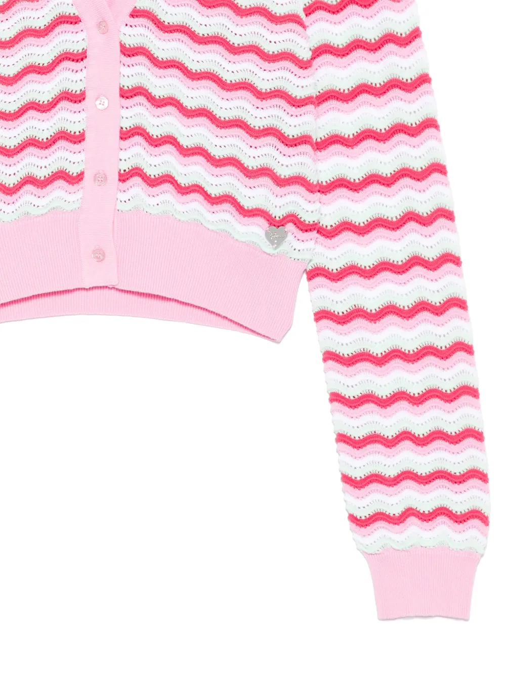 Shop Guess Striped Cardigan In Pink