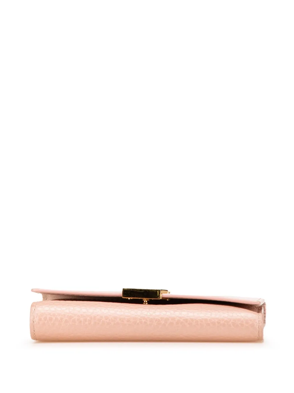 Pre-owned Louis Vuitton 2021-2024 Bicolor Taurillon Capucines Compact Wallet Small Wallets In Pink