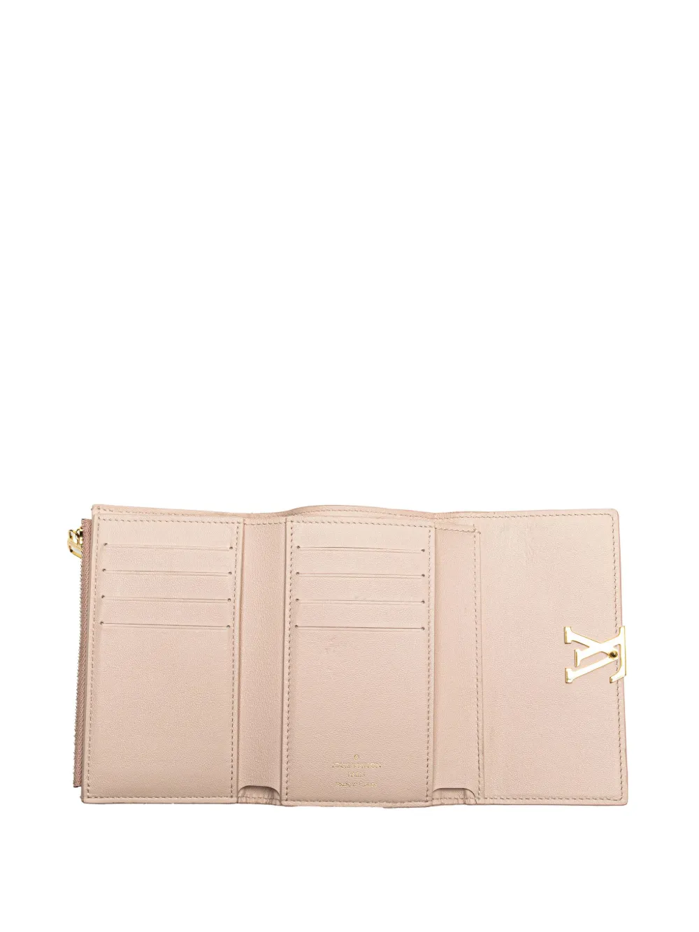 Pre-owned Louis Vuitton 2021-2024 Bicolor Taurillon Capucines Compact Wallet Small Wallets In Pink