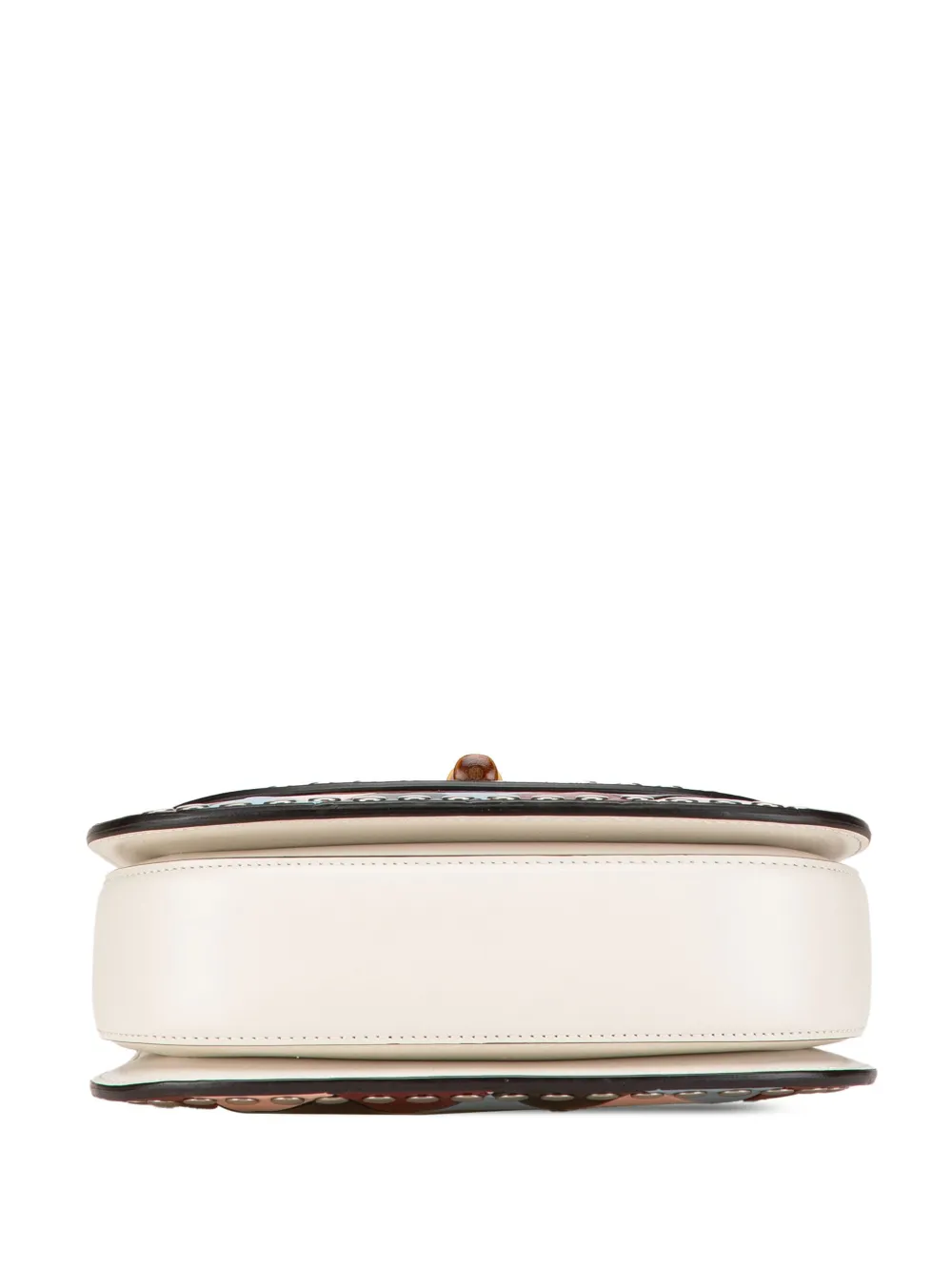 Pre-owned Gucci 2016-2024 Calfskin Lovelight Bamboo Top Handle Bag Satchel In Multicolour