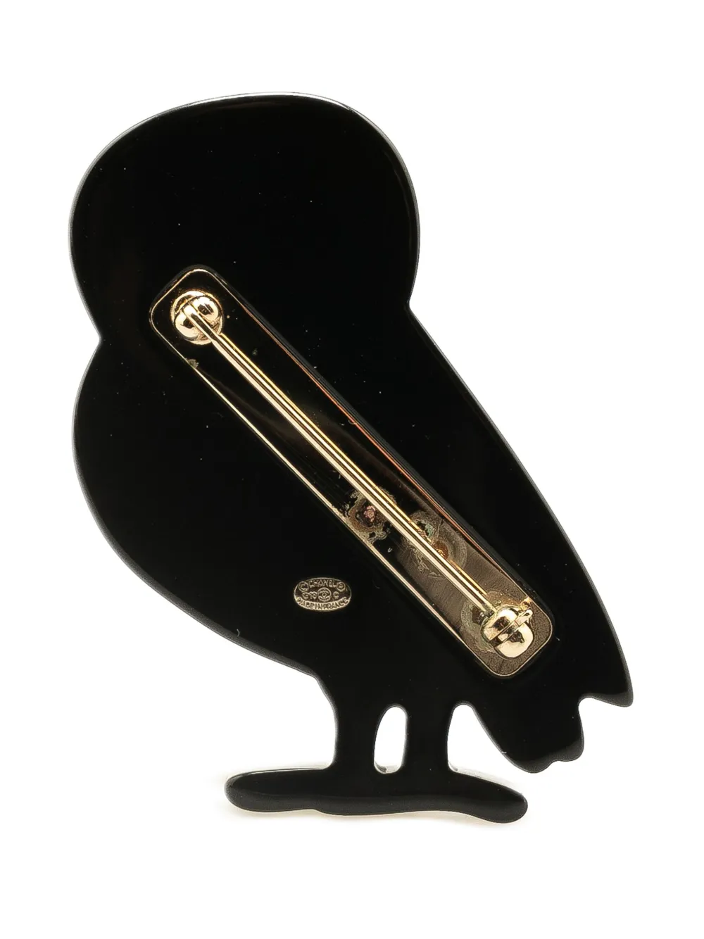 CHANEL Pre-Owned 2018 Resin and CC Crystal Owl Brooch costume brooch | Image 2