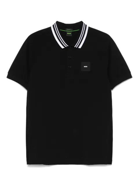 BOSS stripe-trim polo shirt