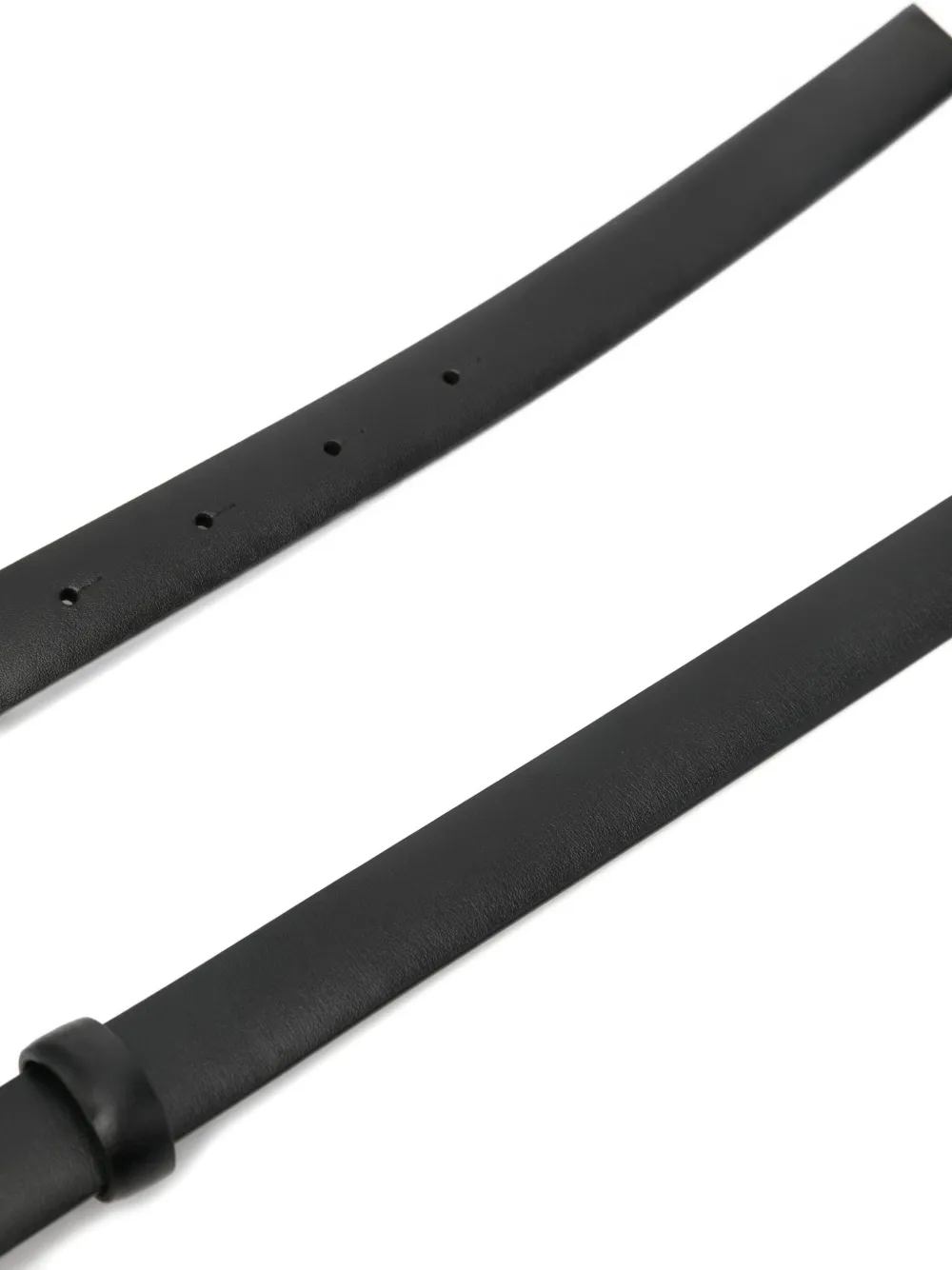 KHAITE oval-buckle leather belt Zwart