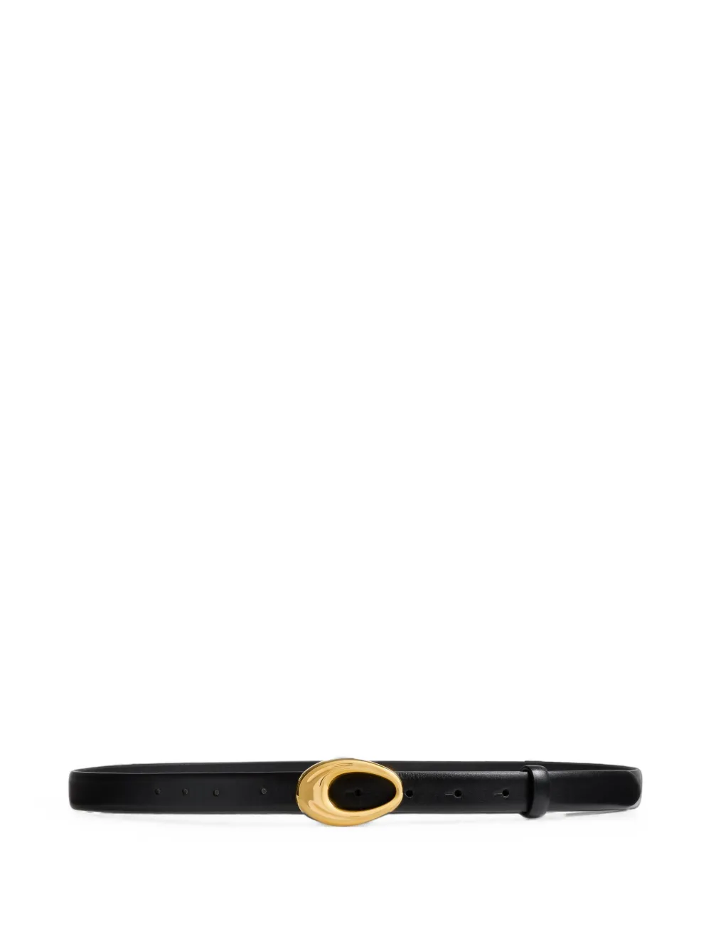 KHAITE oval-buckle leather belt - Nero