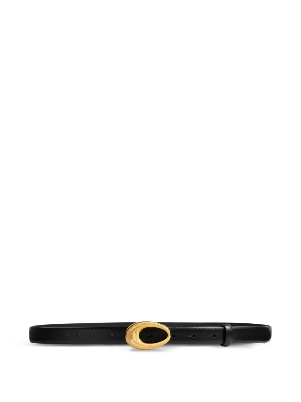 KHAITE oval-buckle leather belt - Nero