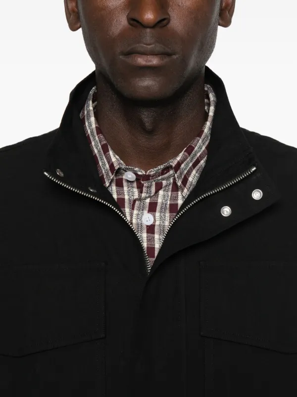 【名作/英国製】STUDIO NICHOLSON CONDE ジャケット 黒 S Men's Designer Conde Stripe Jacket | Cotton-Wool | Black | Studio