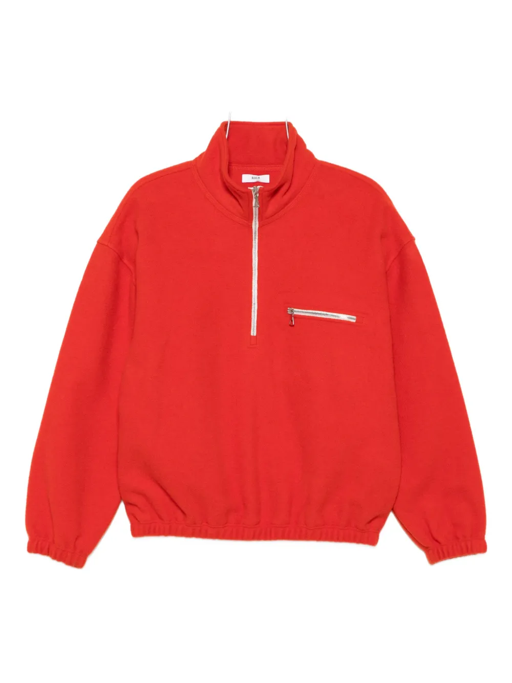 virgin wool zip-up sweater