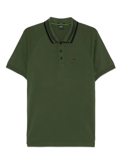 BOSS stripe-trim polo shirt