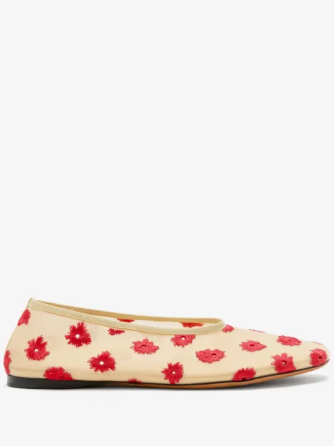 Proenza Schouler flats con bordado floral